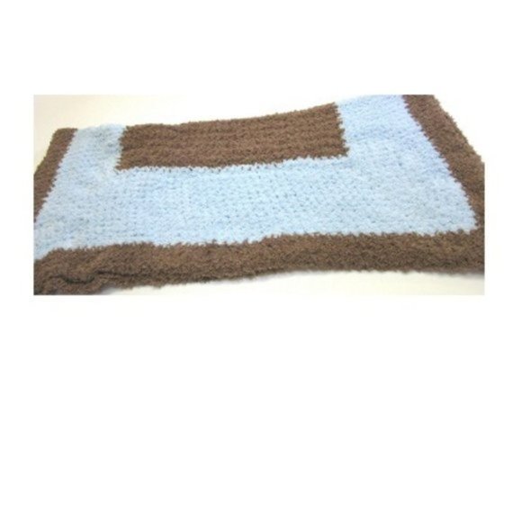 Chenille Baby Blanket Soft Fluffy 41x47 Lap Robe Blue Heirloom Afghan Crib Size - Picture 3 of 6